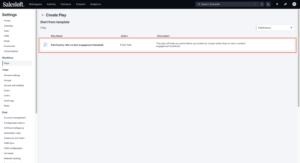 Search and select an email play within Salesloft